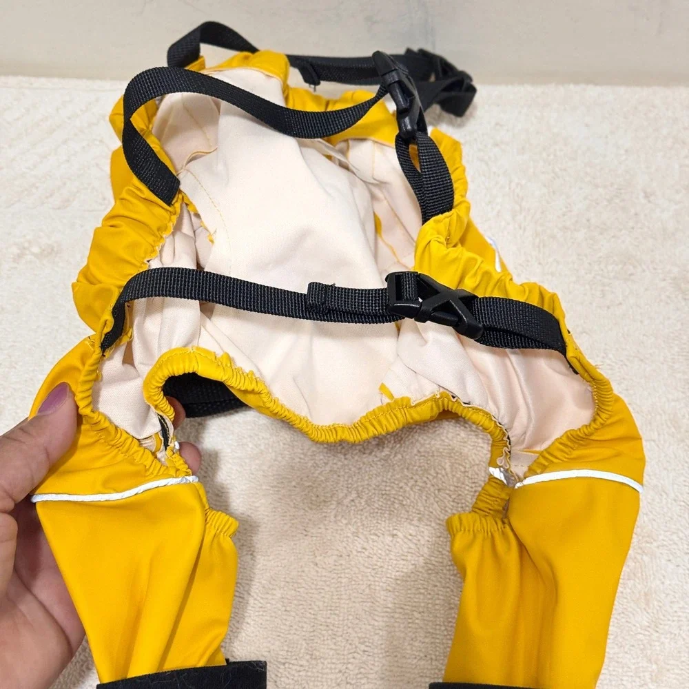 DogLemi Yellow Dog Raincoat Jumpsuit with Boots Size S